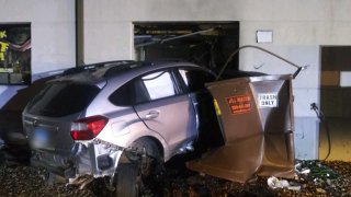 Vehicle crashes into a building in Newington