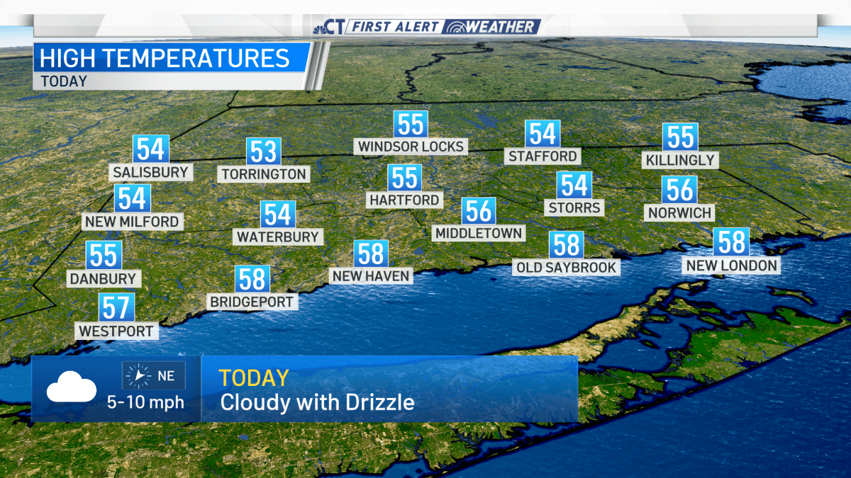 Cloudy Start to the Week With Temps in the 50s – NBC Connecticut