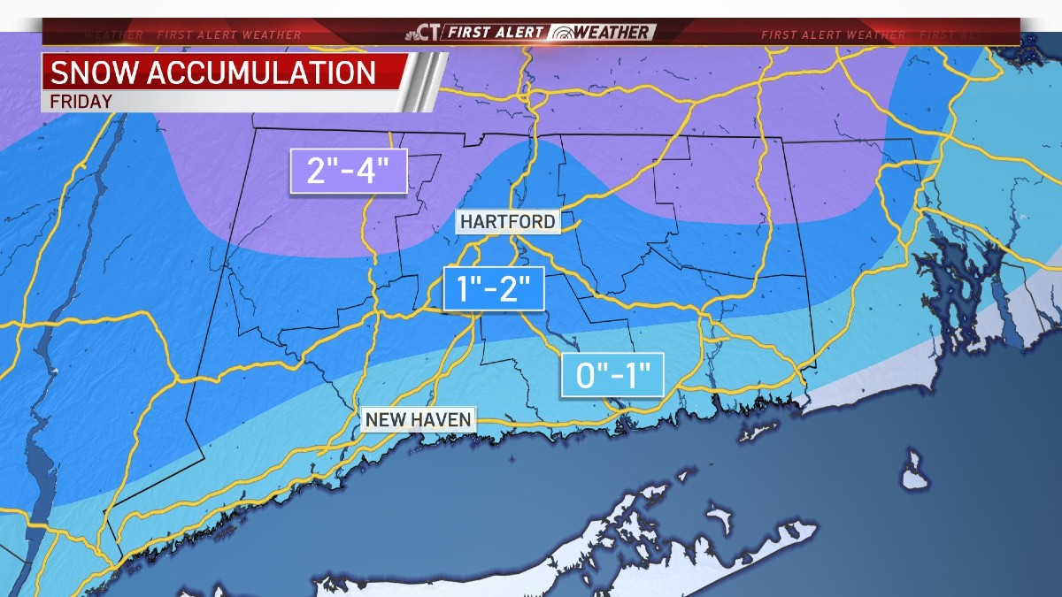 First Alert Tracking Snow for Friday Morning NBC Connecticut