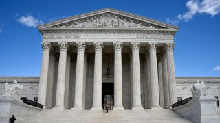 In this April 19, 2018, file photo, the U.S. Supreme Court Building is seen in Washington, D.C.