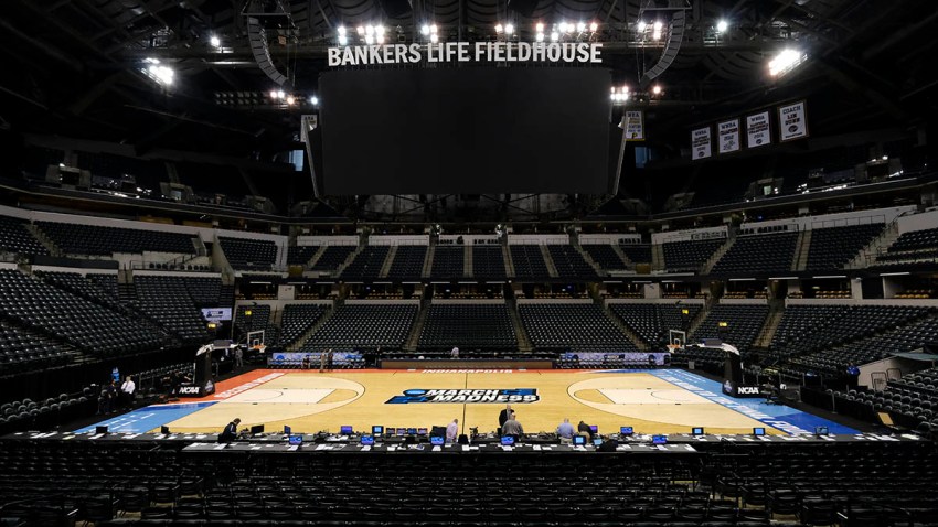 General view of Bankers Life Fieldhouse before The University of Michigan takes on the University of Louisville during the 2017 NCAA Men's Basketball Tournament, March 19, 2017, in Indianapolis, Indiana.