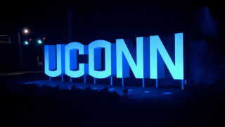 Uconn logo lit up