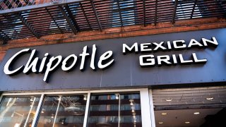In this Feb. 22, 2020, file photo, fast casual restaurant Chipotle Mexican Grill logo.