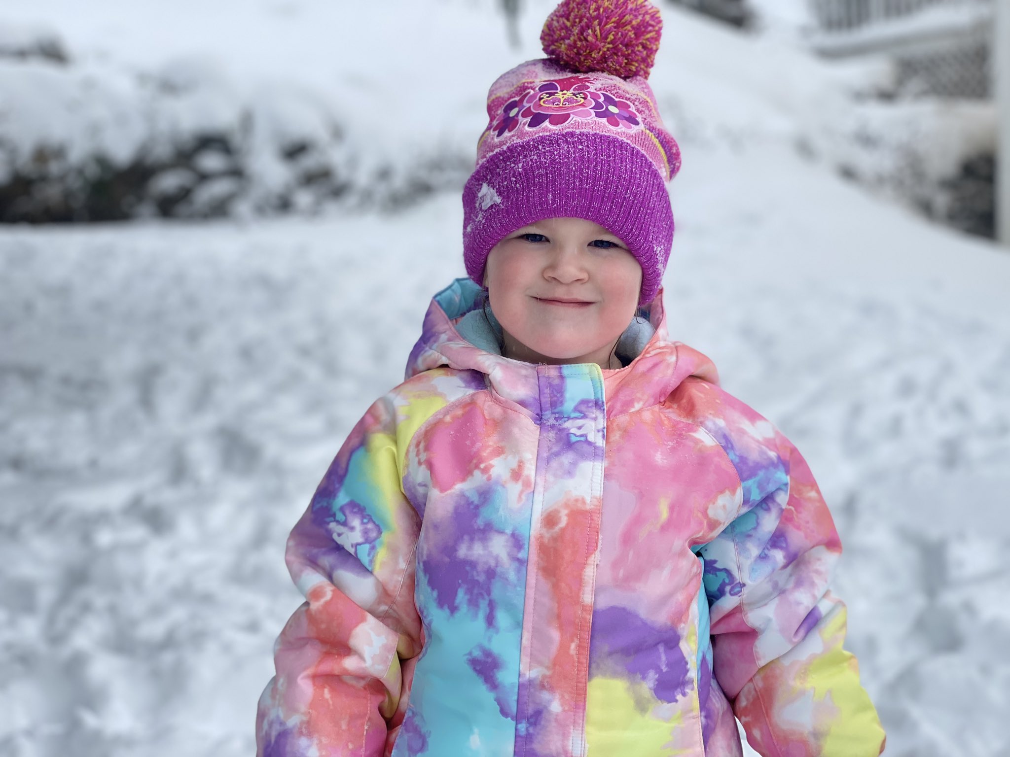 Aurora em Norwich estava adorando a neve!