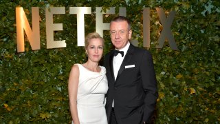 (L-R) Gillian Anderson and Peter Morgan