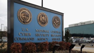 The sign outside the National Security Agency (NSA) campus