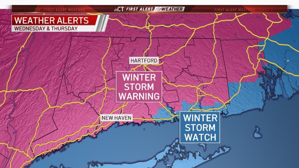 First Alert Winter Storm Warning Issued For Most of Connecticut NBC