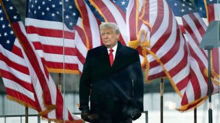 U.S. President Donald Trump arrives to speak to supporters from The Ellipse near the White House on Jan. 6, 2021, in Washington, DC.