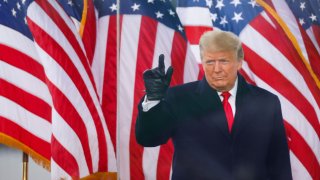 U.S. President Donald Trump gestures during a rally to contest the certification of the 2020 U.S. presidential election results by the U.S. Congress, in Washington, U.S, January 6, 2021.
