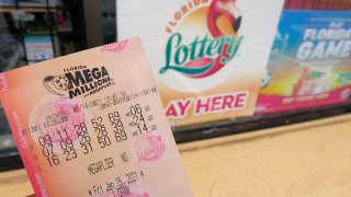 A Mega Millions lottery ticket