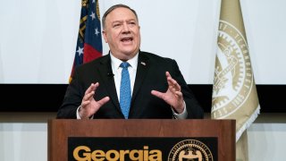 Michael Pompeo, U.S. Secretary of State, speaks at the Georgia Institute of Technology in Atlanta, Georgia, U.S., on Wednesday,