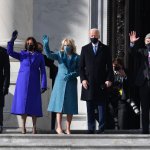 Doug Emhoff, Vice President-elect Kamala Harris, incoming first lady Jill Biden, President-elect Joe Biden and Sen. Roy Blunt arrive for the inauguration of Joe Biden as the 46th President of the United States, Jan. 20, 2021, at the Capitol in Washington, D.C.