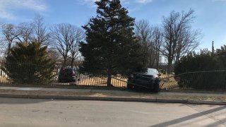Vehicle crashed through a fence