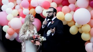 Kayla and Andrew Picciuto Elia on their wedding day.