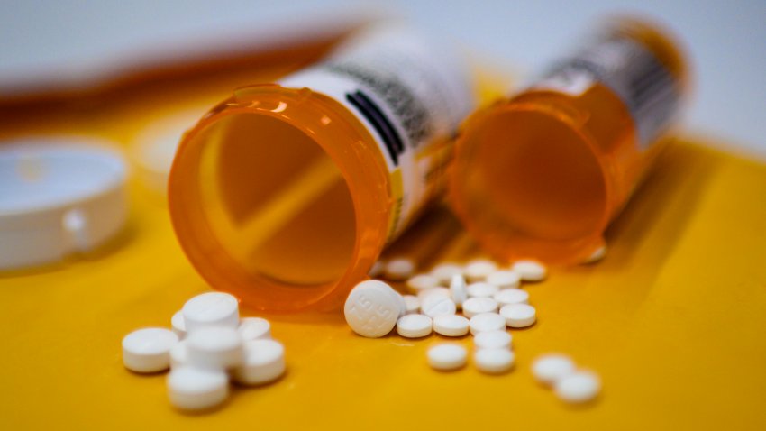 This illustration image shows tablets of opioid painkiller Oxycodon delivered on medical prescription taken on September 18, 2019 in Washington,DC.