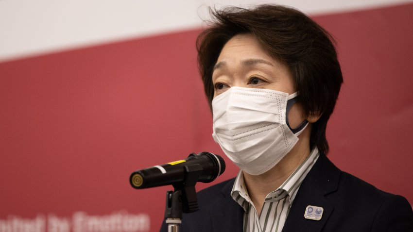 TOKYO, JAPAN - FEBRUARY 24: Tokyo 2020 Organising Committee President Seiko Hashimoto speaks to media after video conference with IOC executive board on February 24, 2021 in Tokyo, Japan. Mrs Hashimoto, a former Olympics Minister and seven time Olympian, was recently appointed the Tokyo 2020 president after her predecessor Yoshiro Mori quit following a backlash over sexist comments he made at an earlier meeting.