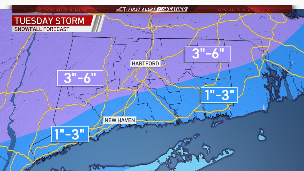 First Alert More Snow Headed to CT Tuesday; Some Schools Go Remote