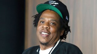 In this July 23, 2019, file photo, Jay-Z makes an announcement of the launch of Dream Chasers record label in joint venture with Roc Nation, at the Roc Nation headquarters in New York.