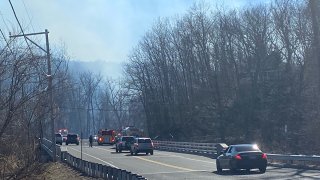 Brush fire in Southbury