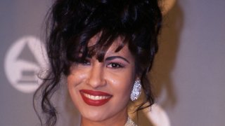 File photo: Selena in the press room at the 1994 Grammy Awards in New York City, New York