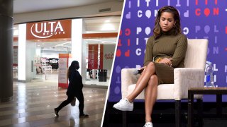 (Left) Ulta Beauty stores. (Right) Alexi McCammond.