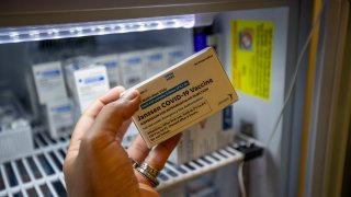 A detail of Janssen Johnson & Johnson COVID-19 vaccine that is not currently being given out because it has been put on hold.