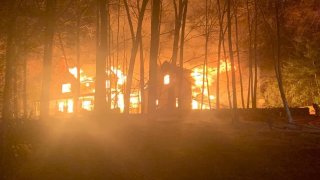 Fire at a house in Brookfield, Connecticut