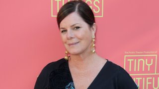 In this April 14, 2019, file photo, Marcia Gay Harden arrives at the opening night of "Tiny Beautiful Things" at the Playhouse Pasadena in Pasadena, California.