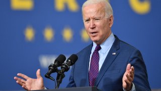 President Joe Biden delivers remarks at the Ford Rouge Electric Vehicle Center, in Dearborn, Michigan on May 18, 2021.