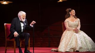 Actor Dick Van Dyke, and choreographer, and actress Debbie Allen laugh during a press event at the 43nd Annual Kennedy Center Honors at The Kennedy Center on Friday, May 21, 2021, in Washington.