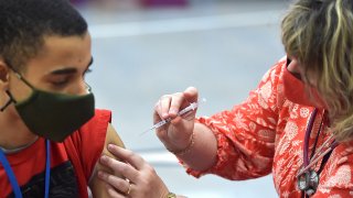 Students get Pfizer vaccine in Delaware County, PA.