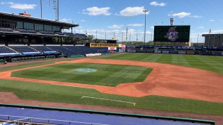 Flames at Dunkin' Donuts Park -- Hartford, CT, April 29, 2…