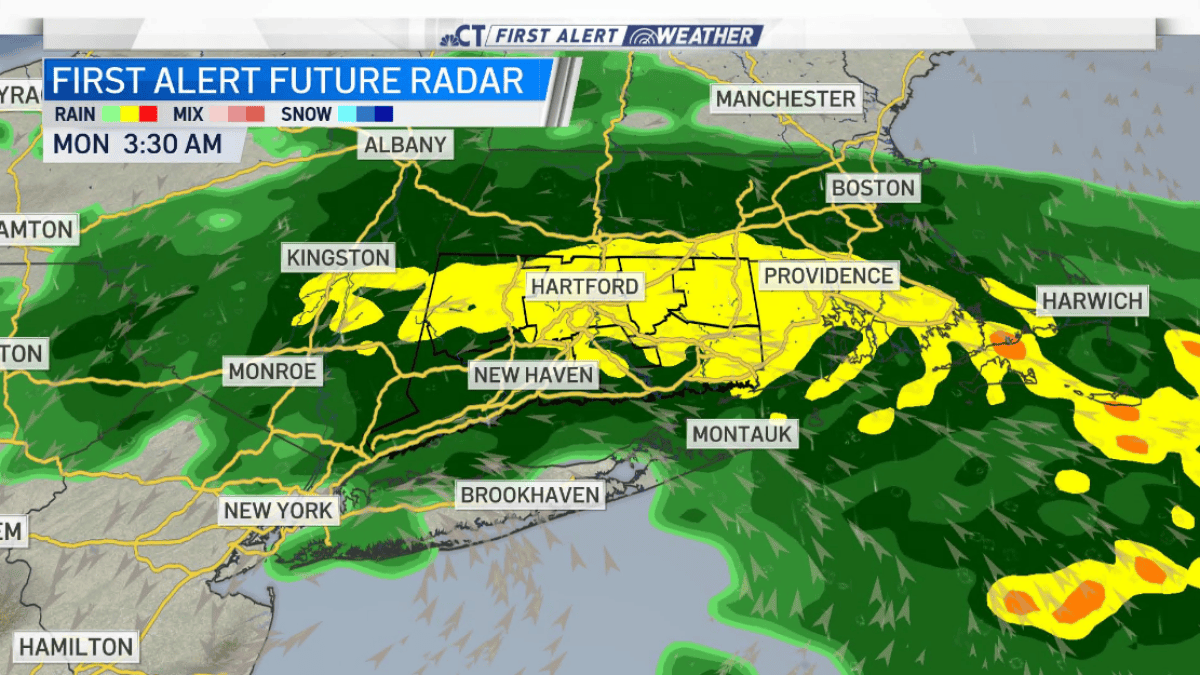 Rain Showers Continue Into Monday Morning – NBC Connecticut