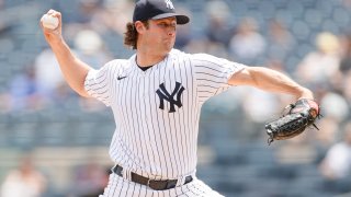 Gerrit Cole pitching against the Chicago White Sox.