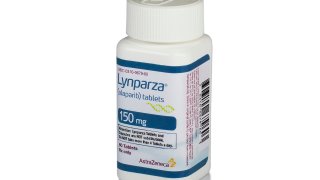 FILE - This image provided by AstraZeneca shows a bottle of the medication Lynparza. In a study released Thursday, June 3, 2021, by the American Society of Clinical Oncology, Lynparza was found to help breast cancer patients with harmful mutations live longer without disease after their cancers had been treated with standard surgery and chemotherapy.
