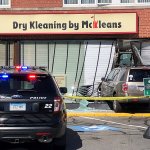 Vehicle hits Dry Kleaning by McKleans in West Hartford