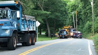 Water main break on Route 83 in Glastonbury