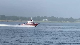 The Old Saybrook Fire Department posted a short video on Facebook saying it was responding to an overturned boat in Long Island Sound Monday evening.