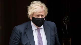 U.K. Prime Minister Boris Johnson leaves Downing Street to attend Prime Ministers Questions at the Houses of Parliament on July 7, 2021 in London, England.