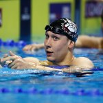 Chase Kalisz of the United States reacts after competing in a semifinal heat for the Men's 200m individual medley during Day Five of the 2021 U.S. Olympic Team Swimming Trials at CHI Health Center on June 17, 2021 in Omaha, Nebraska.