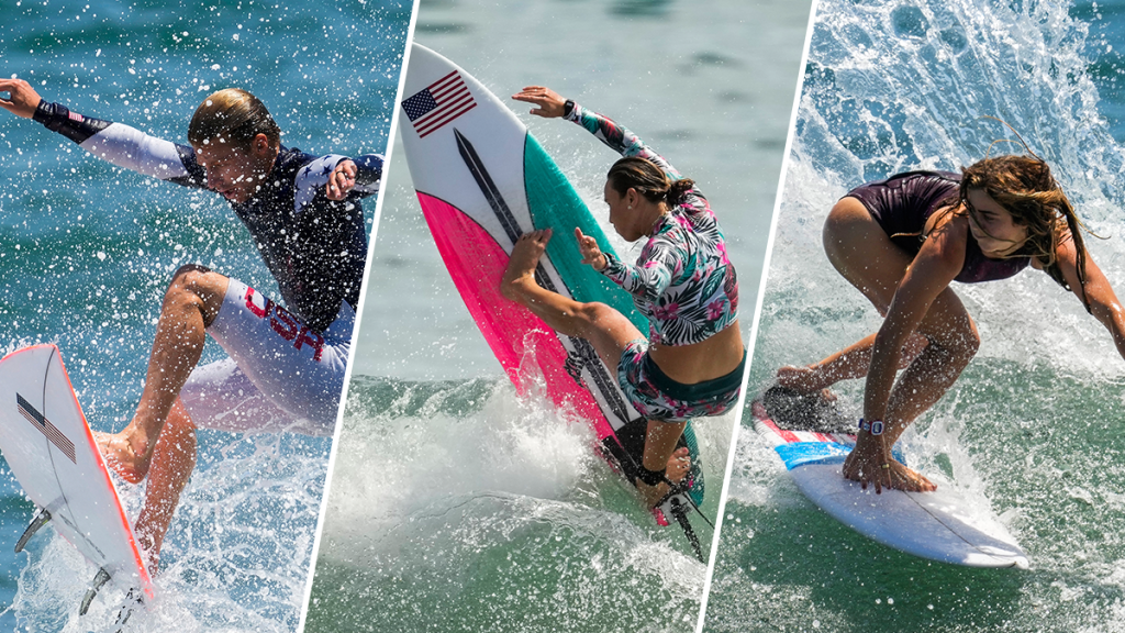 Kolohe Andino, Carissa Moore and Caroline Marks