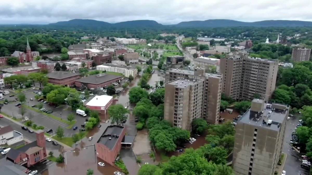 Drone Footage Shows Flooding in Downtown Meriden NBC Connecticut