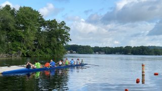 Rowers on the water in Old Lyme