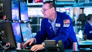 Trader on the floor of the New York Stock Exchange.