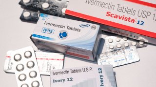 This picture shows the tablets of Ivermectin drugs in Tehatta, West Benga, India on 19 May on 2021.