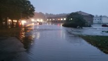 Flooding from the Hockanum River in Vernon Sunday after Tropical Storm Henri.