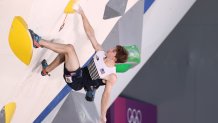 Colin Duffy of The United States of America during the Sport Climbing Men's Combined, Bouldering Qualification on day eleven of the Tokyo 2020 Olympic Games