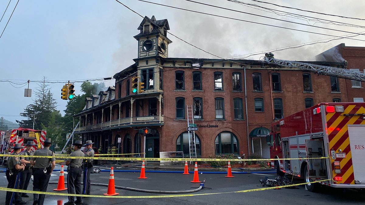 Fire Heavily Damages Historic New Hartford Building, Firefighter
