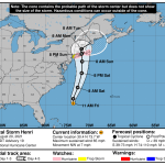 A National Hurricane Center forecast track for Tropical Storm Henri