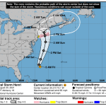 A National Hurricane Center forecast track for Tropical Storm Henri